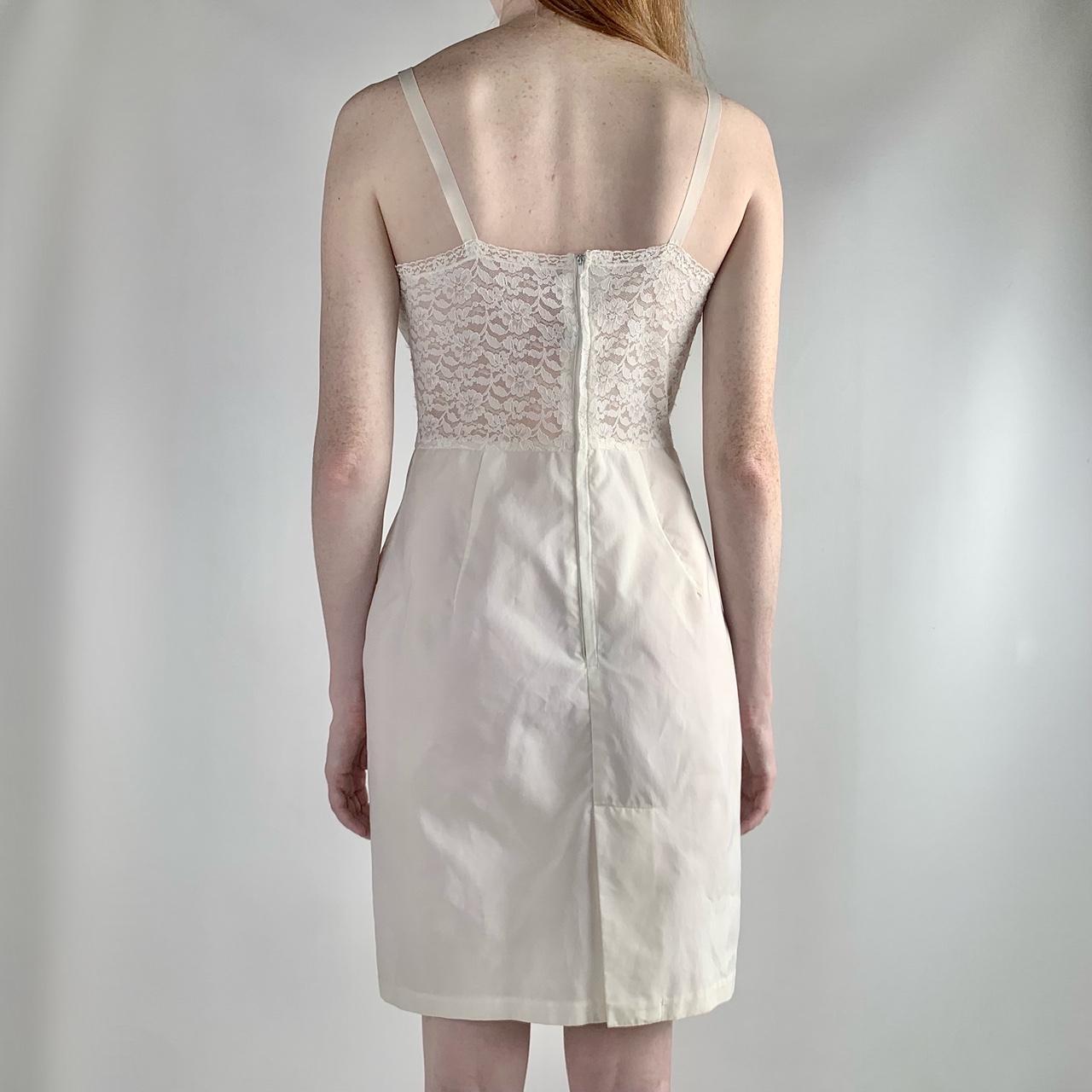 Women's Cream and White Dress (3)