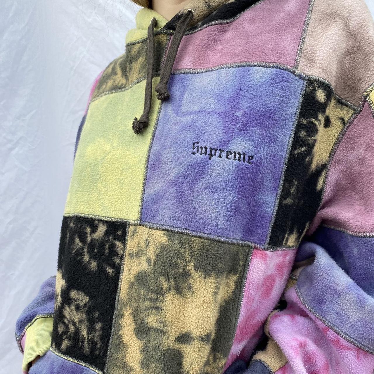 Supreme patchwork tie dye outlet hooded sweatshirt tie dye