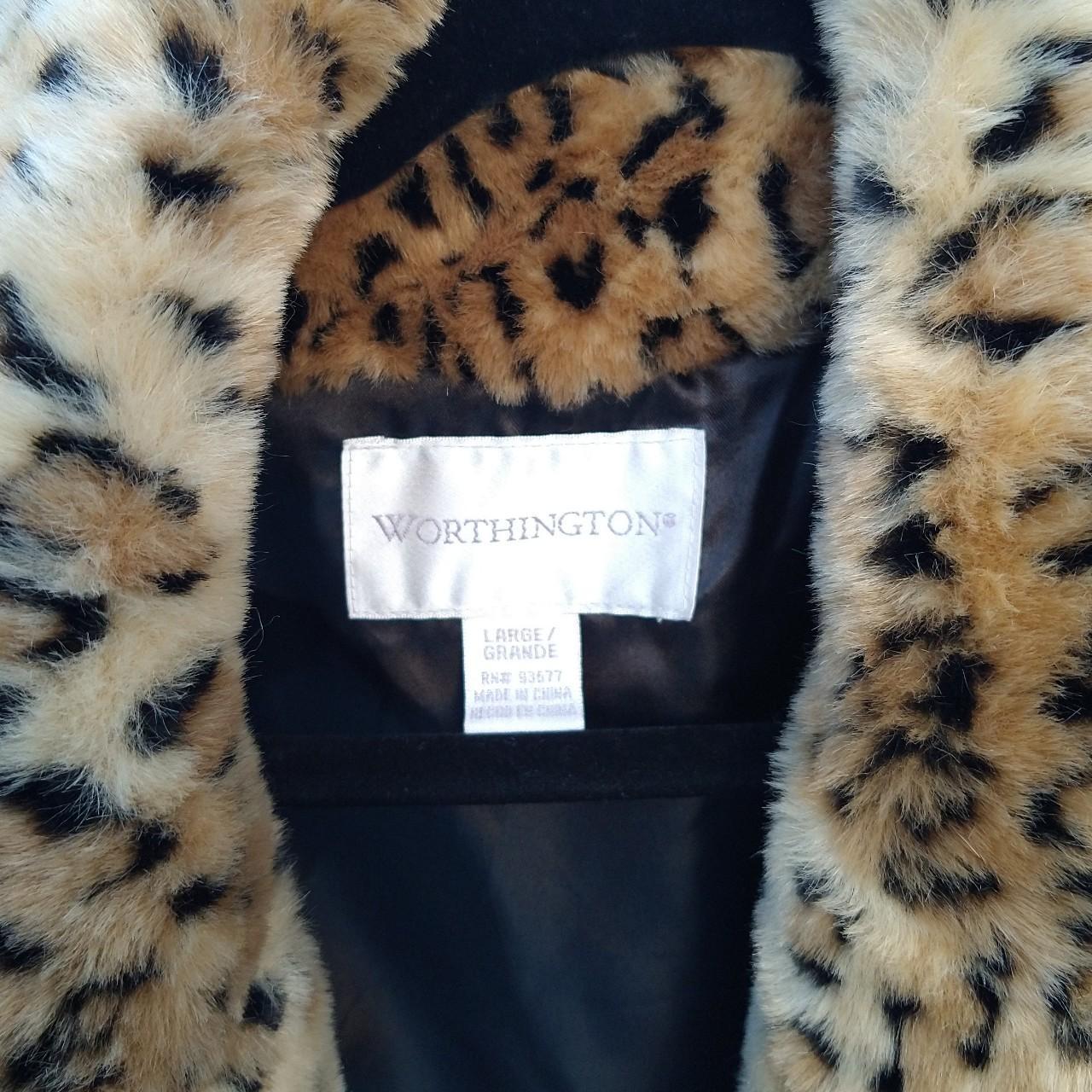 NWT store Worthington Women's Faux Fur Cheetah LEOPARD COAT Jacket size S