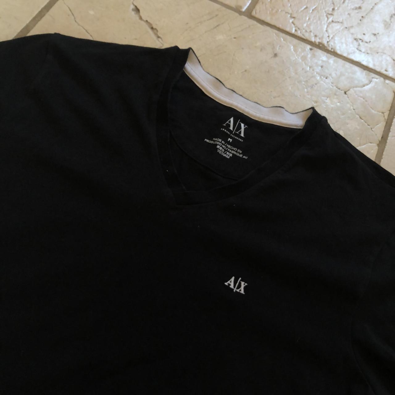 Black Armani Exchange t shirt Small logo on the... - Depop