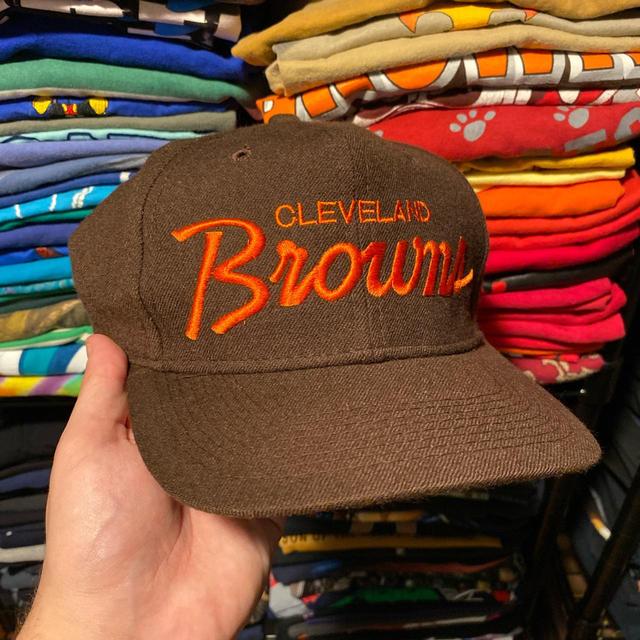 Vintage 90s Cleveland Browns NFL Football Snapback - Depop