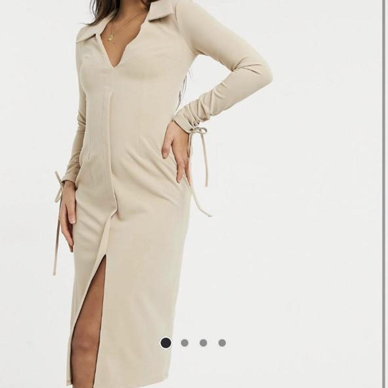 ASOS design size 12 midi dress in tan neutral Depop
