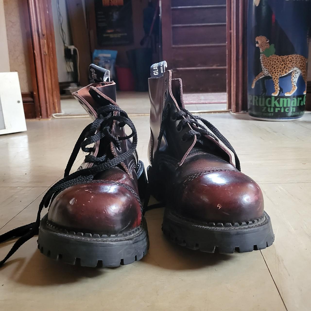 Burgundy best sale military boots