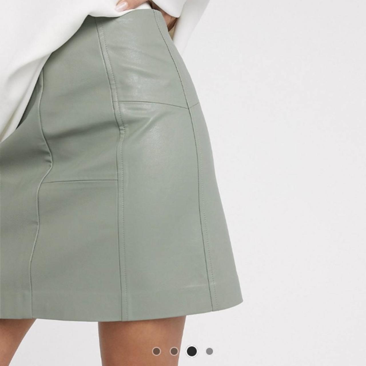 Green leather on sale skirt size 10