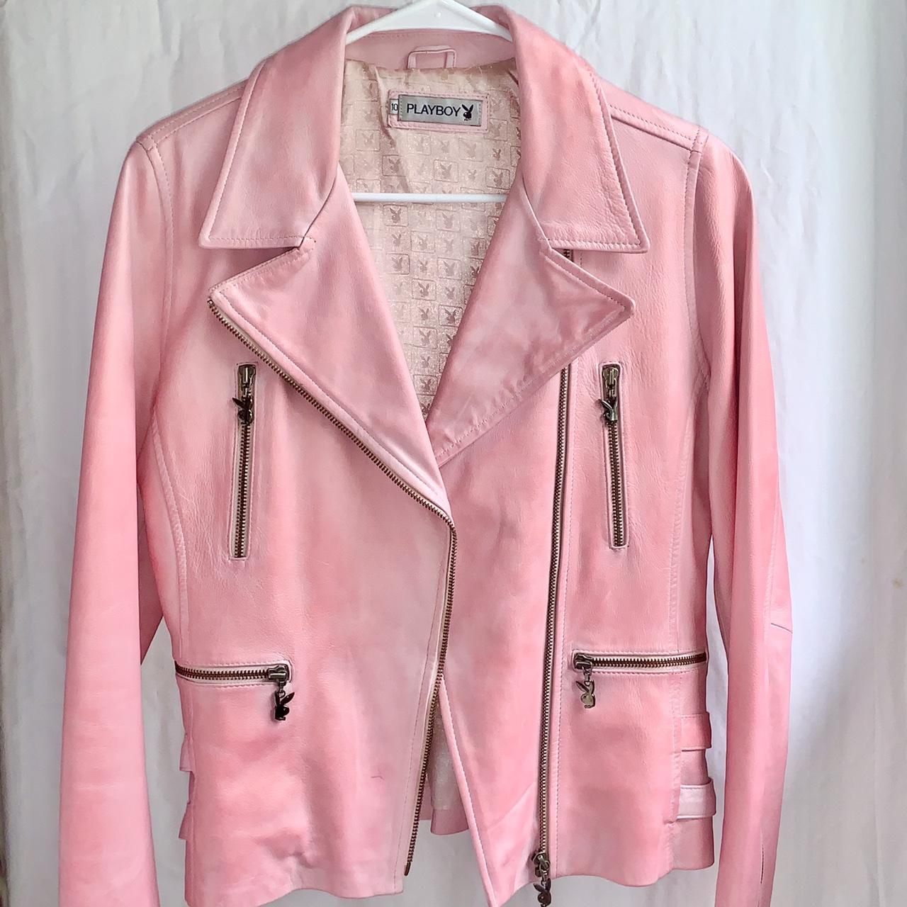 💕🐰 Rare pink Playboy leather jacket 🐰💕 Bought for... - Depop