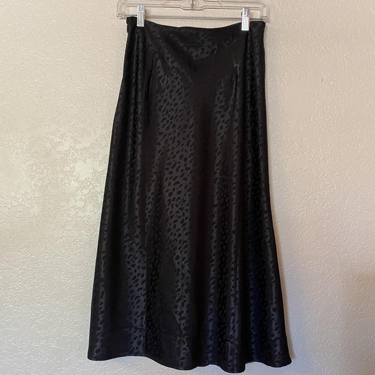 Animal print black midi skirt Long black skirt... - Depop