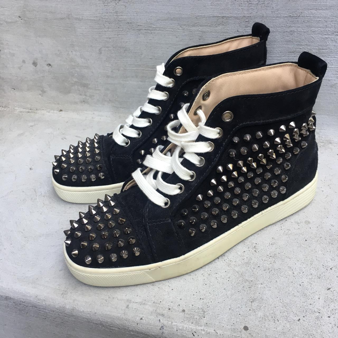 Black suede hotsell louboutin sneakers