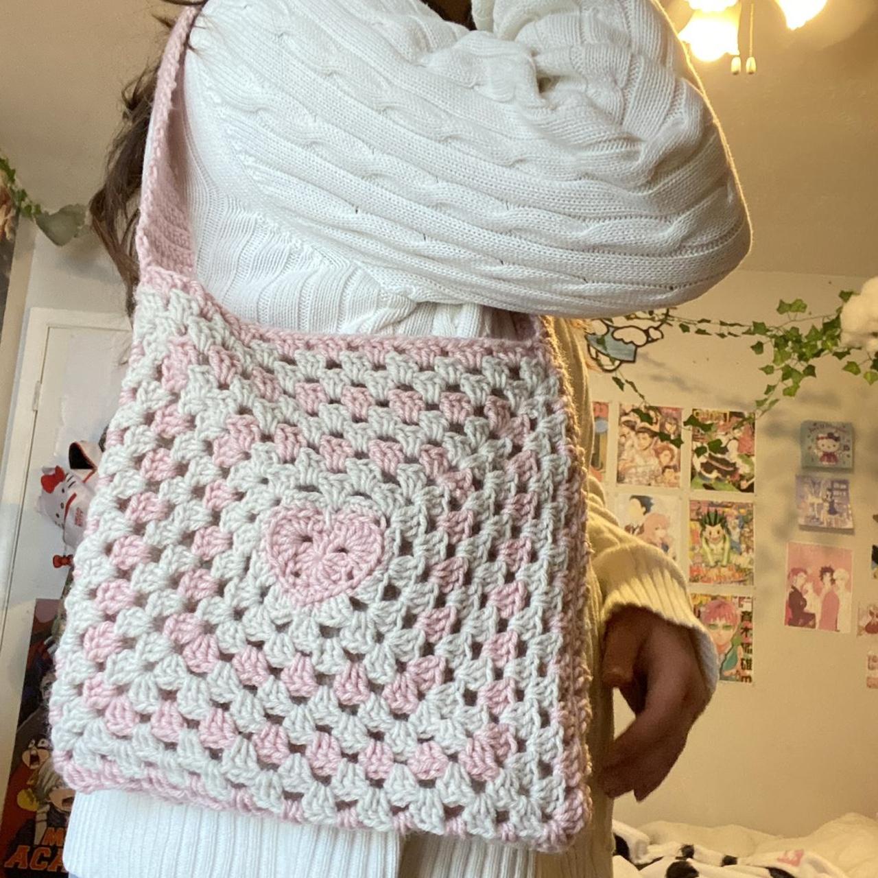 super cute crochet tote... - Depop