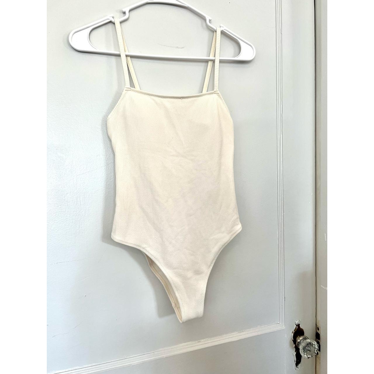 Primark Women's Cream and White Swimsuitonepiece Depop