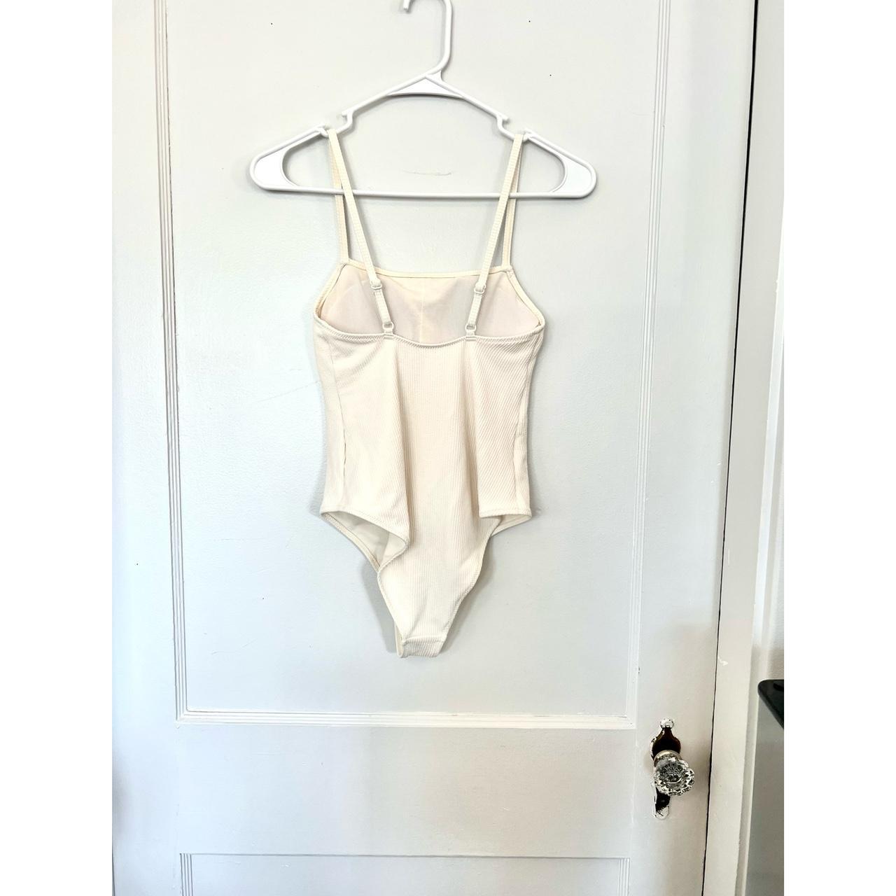 Primark Women's Cream and White Swimsuitonepiece Depop