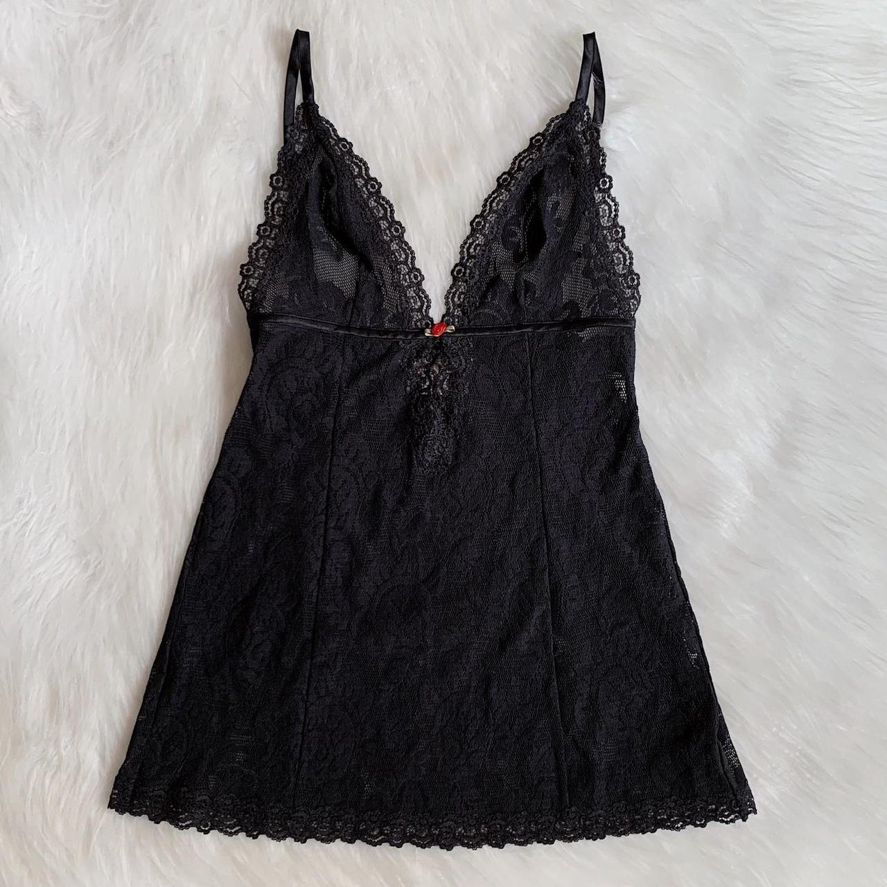 Victoria’s Secret black lace babydoll slip dress. 🌹... - Depop