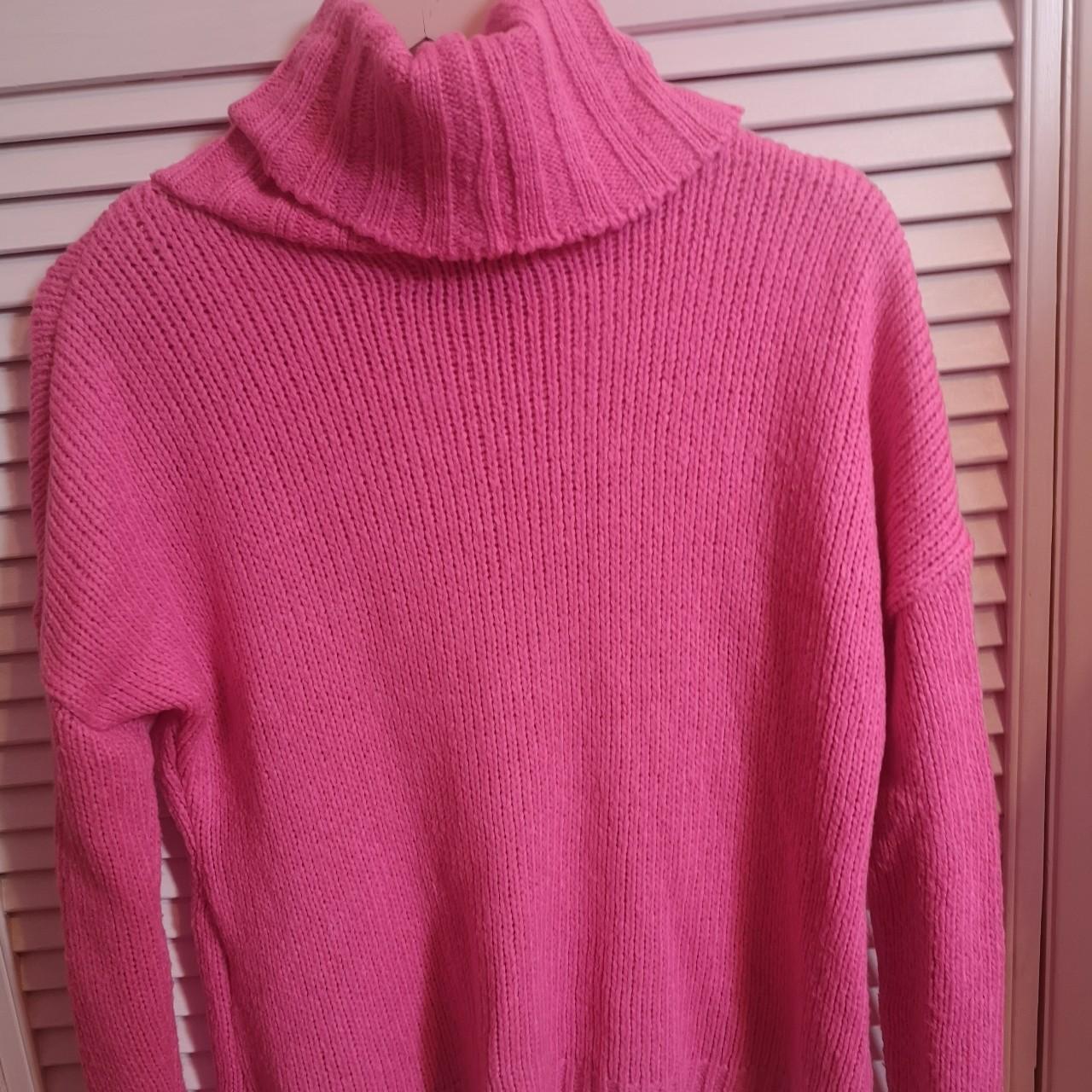 bright hot pink barbie roll neck cosy jumper from... - Depop