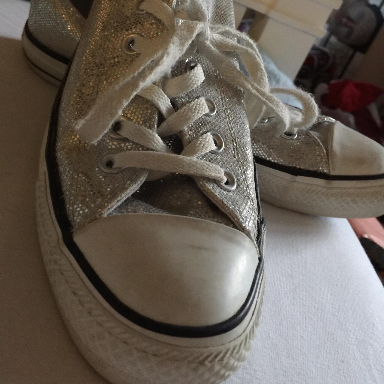 silver converse womens