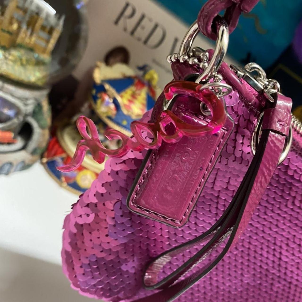 Pink Diamante Strap Semi Circle Sequin Bag | PrettyLittleThing USA
