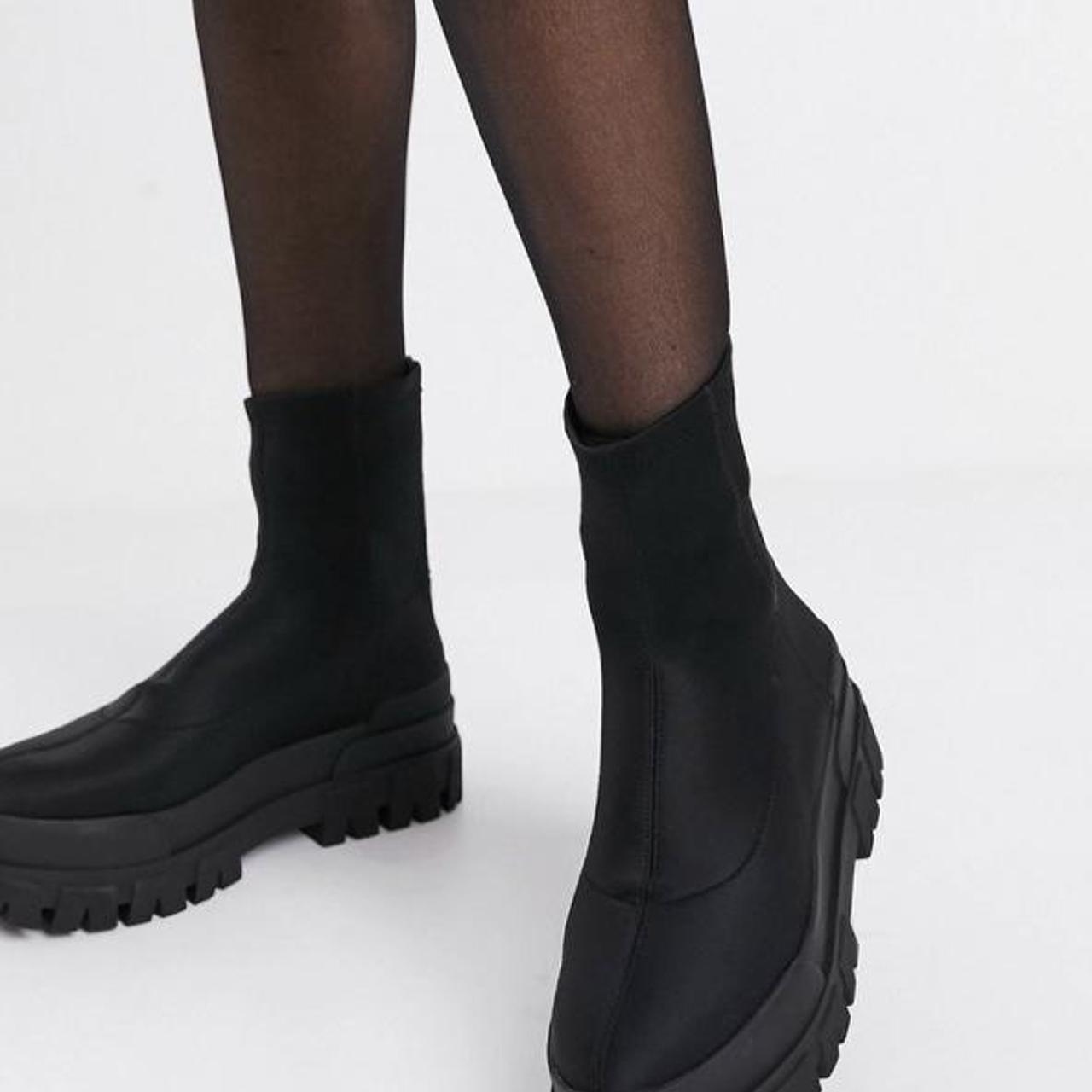 Bershka chunky sole sock boot, size 6 - never worn... - Depop