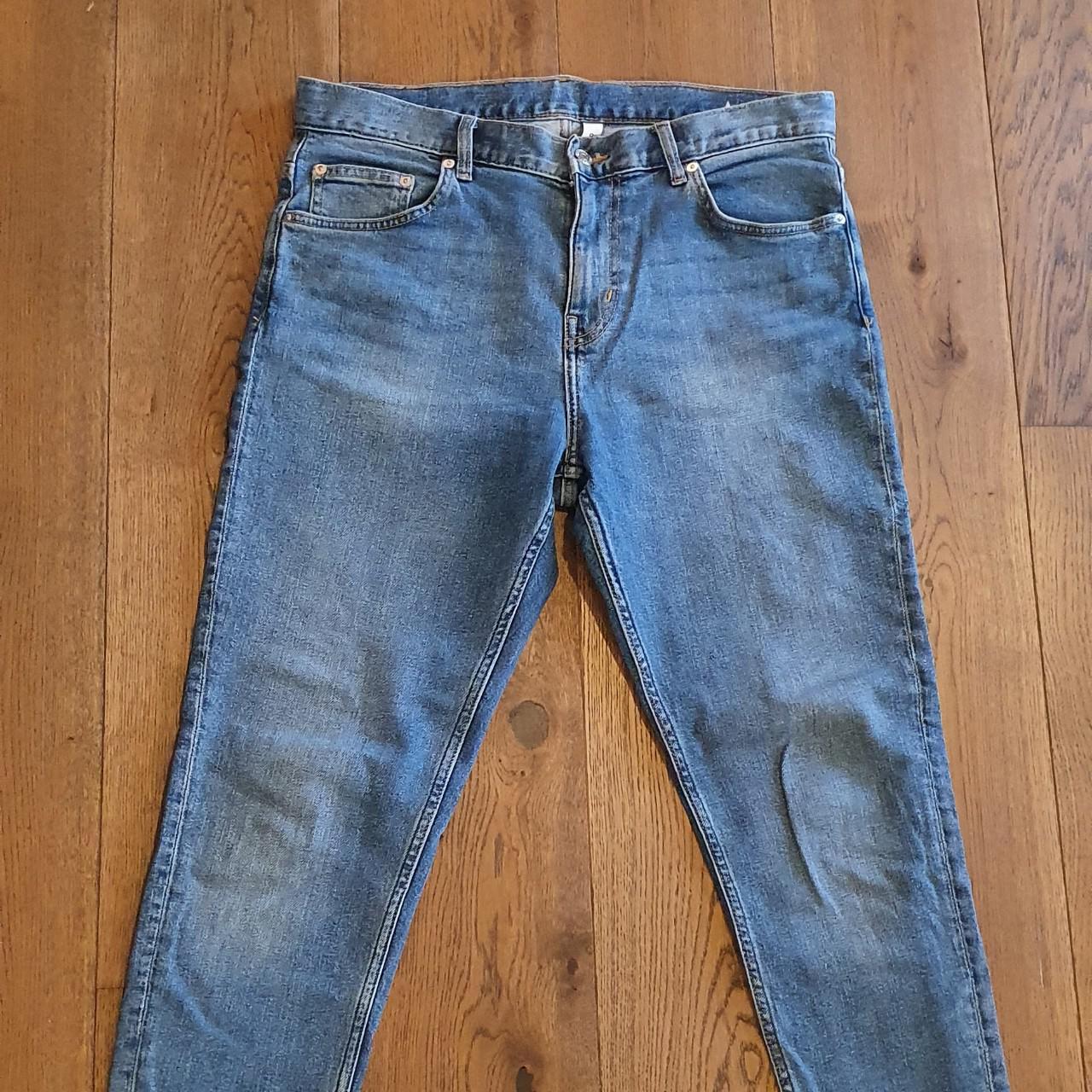 —Weekday cone fit jeans (tapered) in a lightmid... Depop