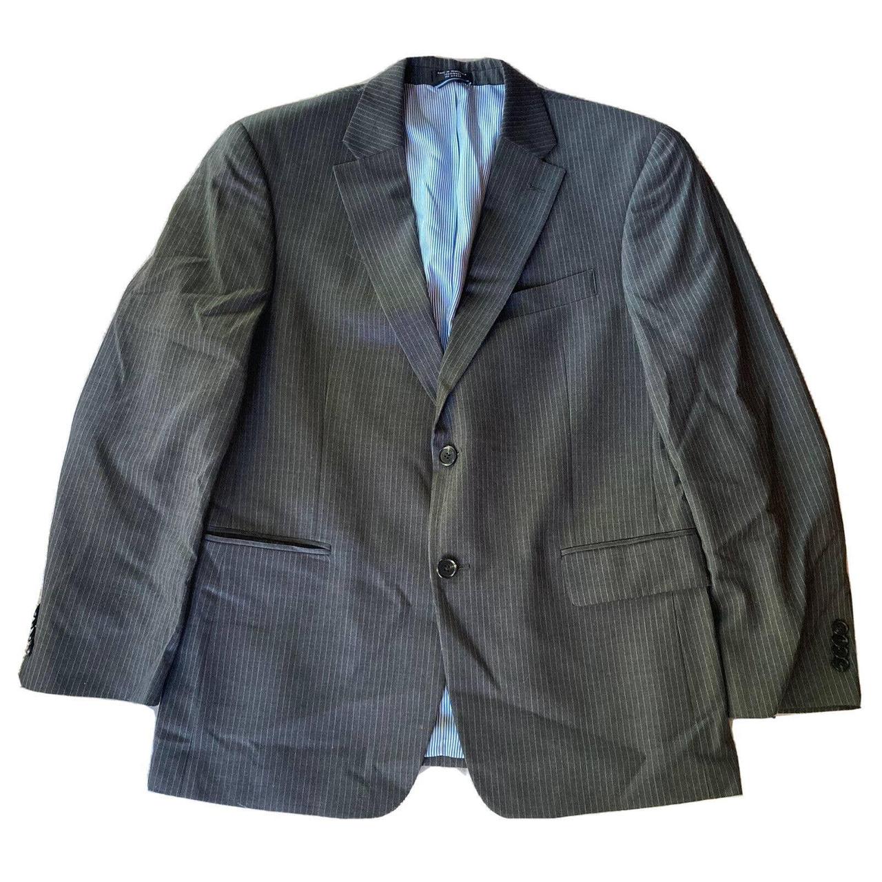 Tommy Hilfiger Blazer Mens 38S Gray Pinstripes Two... - Depop