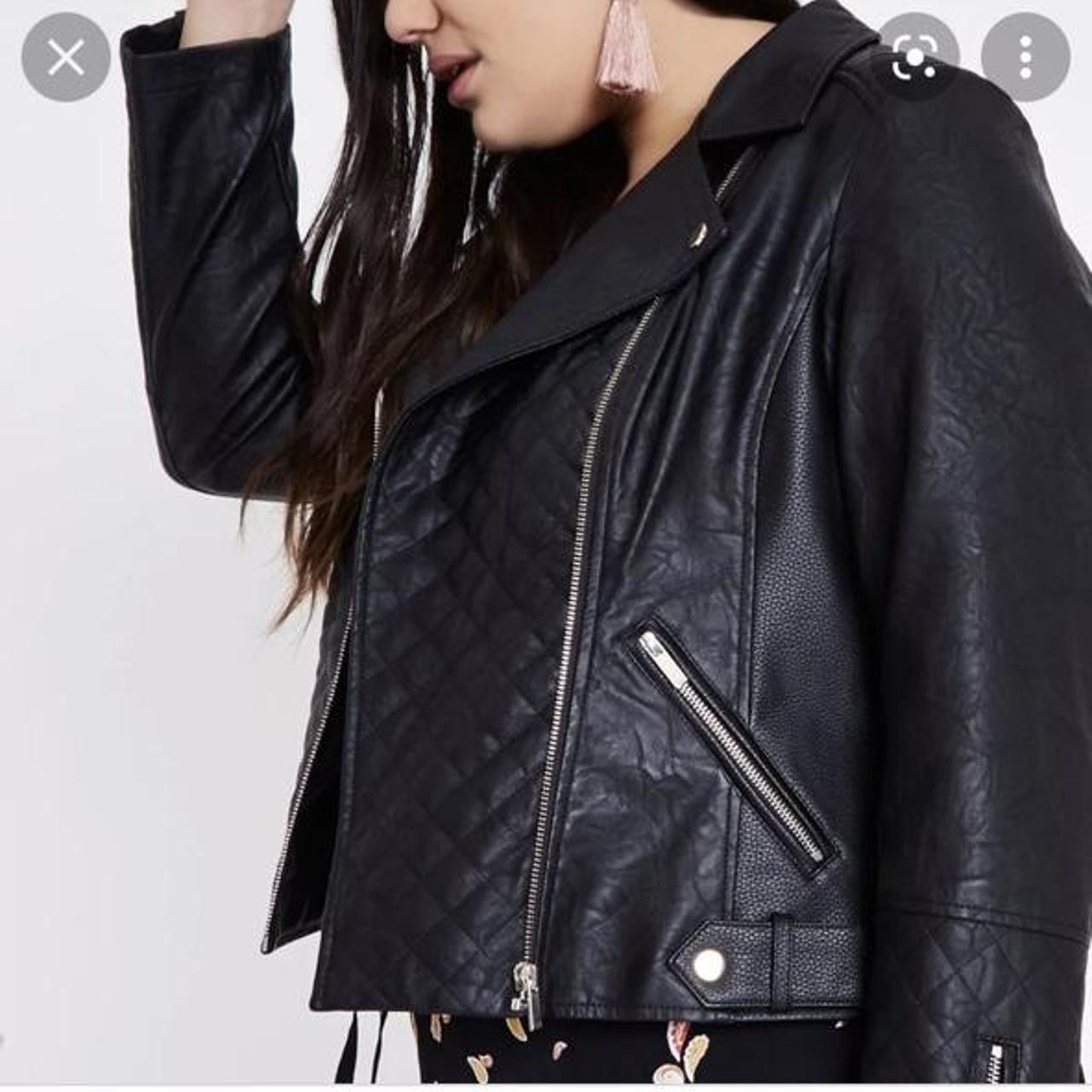 River island faux leather biker Size Depop