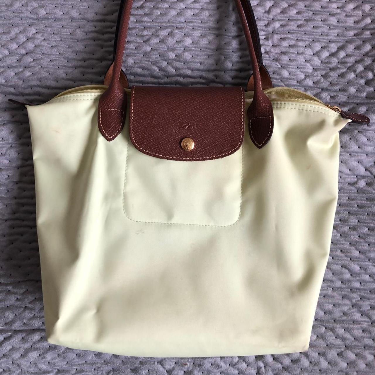 Used Mini Longchamp Bag, Lime Green Colour. The - Depop