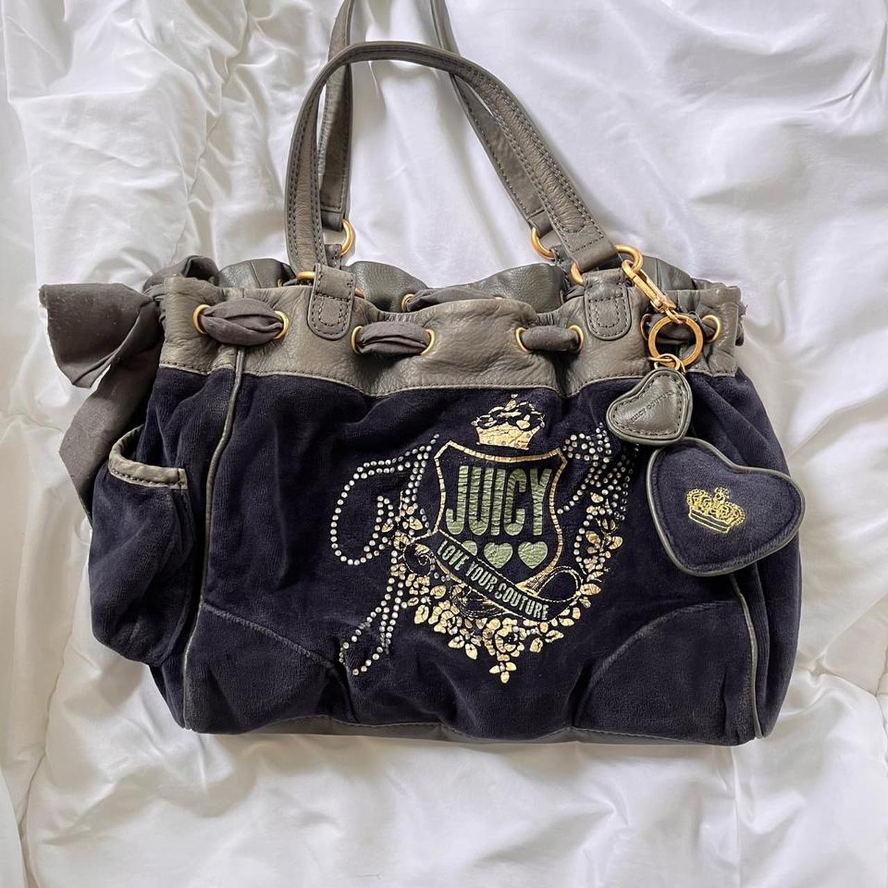 coveted y2k juicy couture daydreamer bag 🧿 navy... - Depop