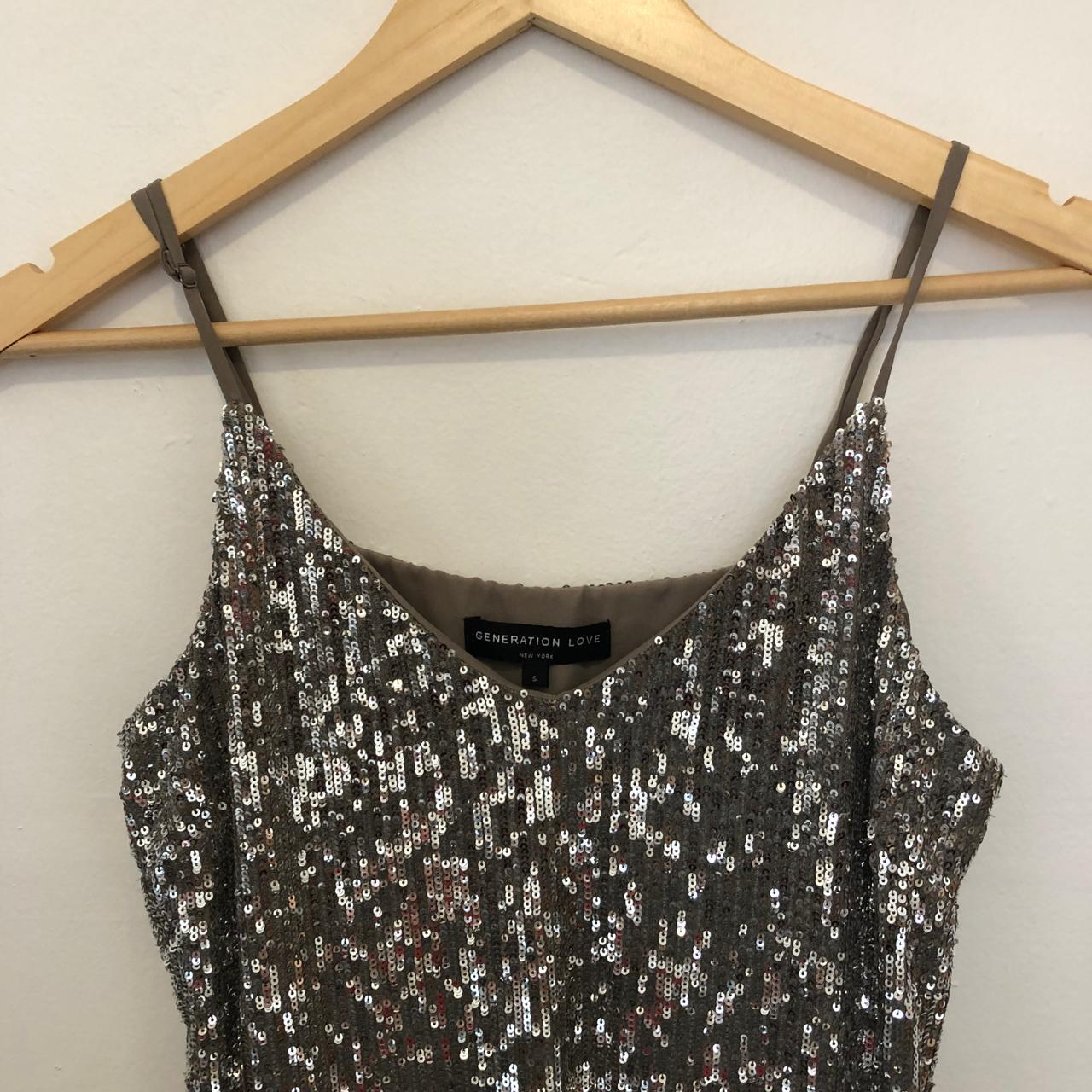 Generation Love Astrid Sequined Slip Dress size... - Depop