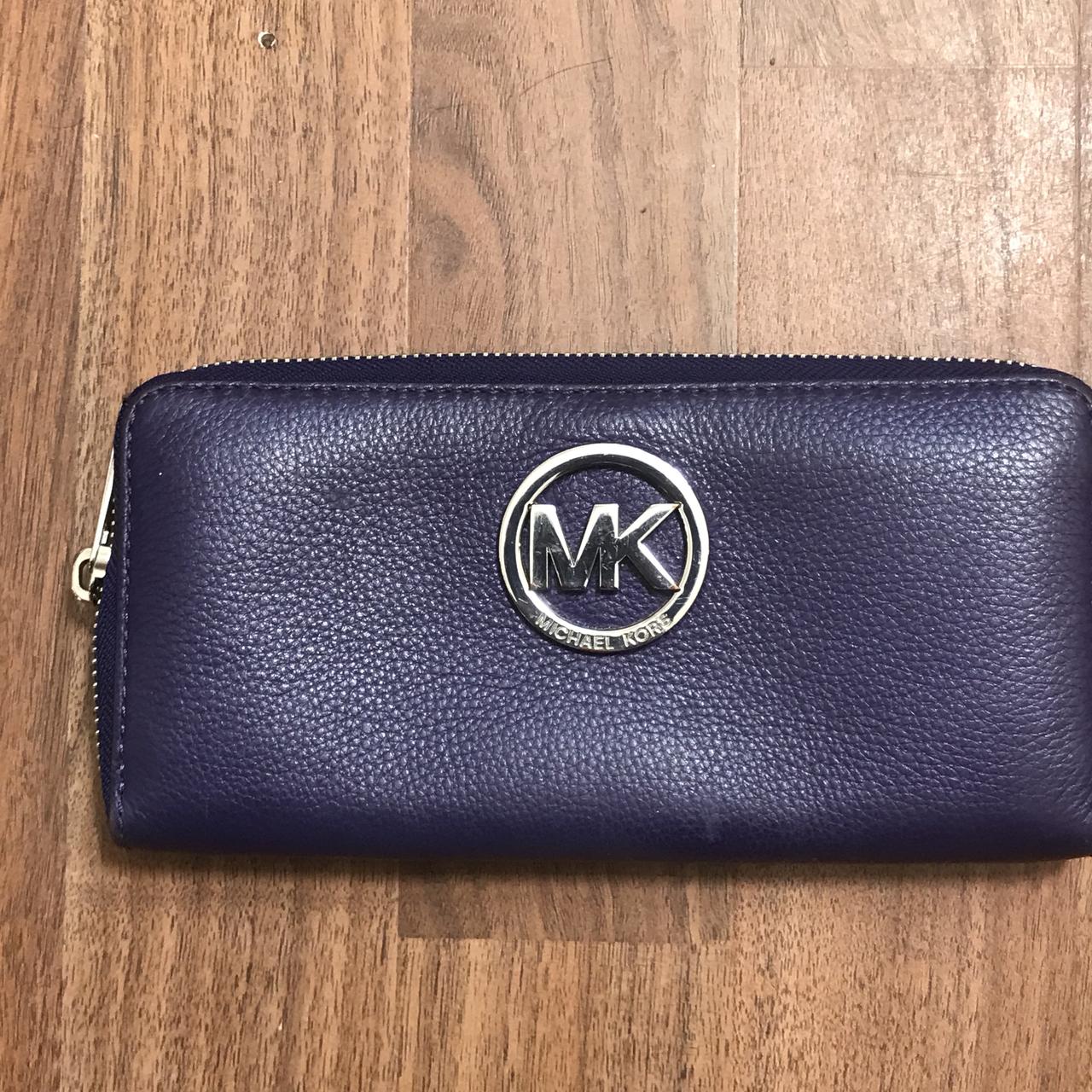 Michael Kors Leather Purple Wallet Color purple... - Depop