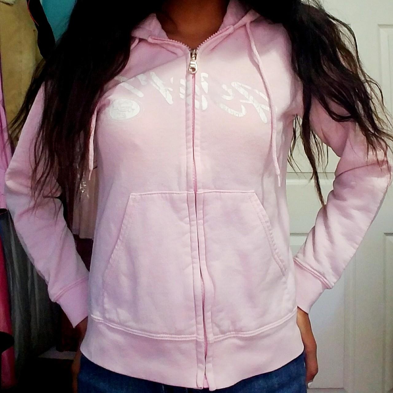 $15 SF 49ers light pink hoodie Small (can fit xs) - Depop