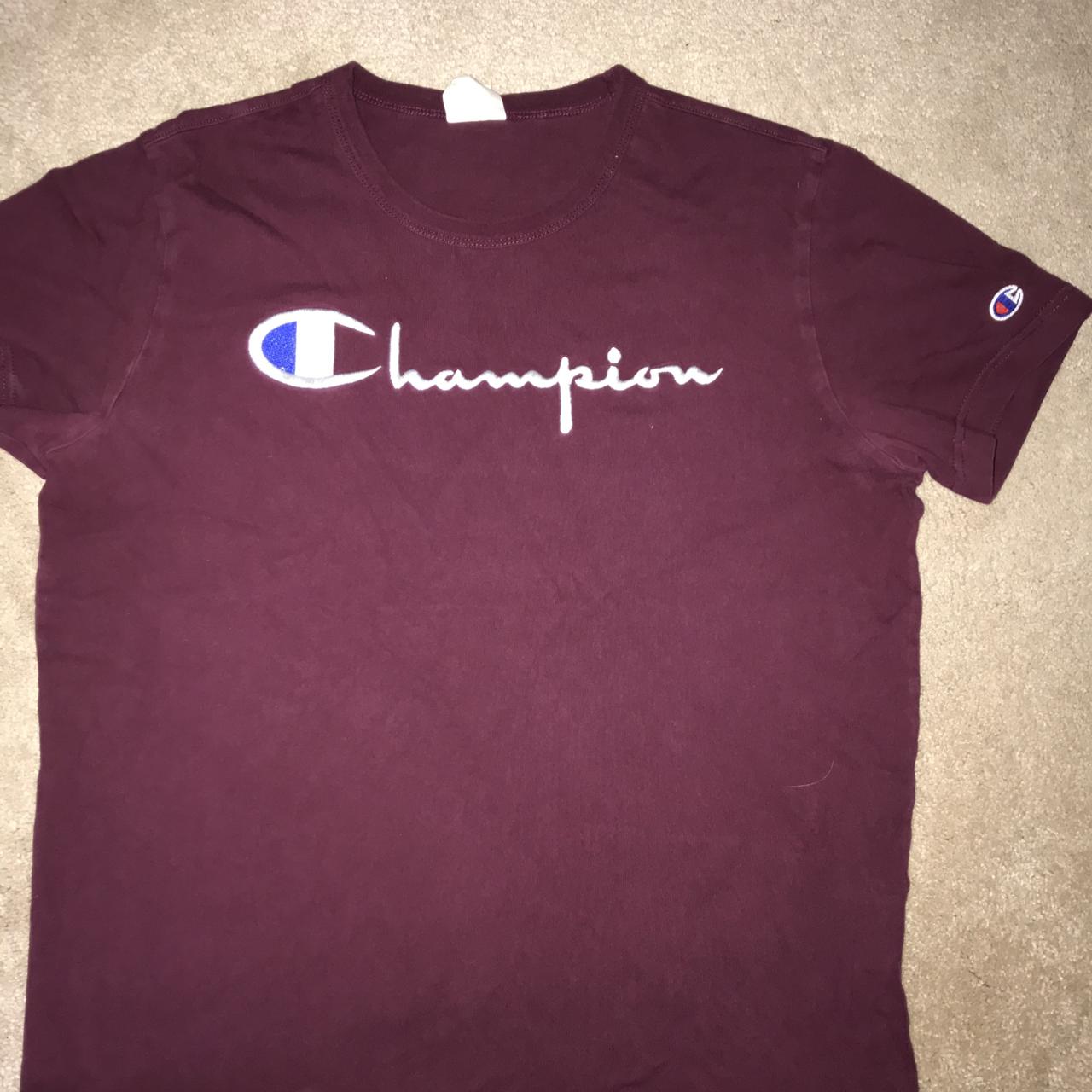 Dark red cheap champion shirt