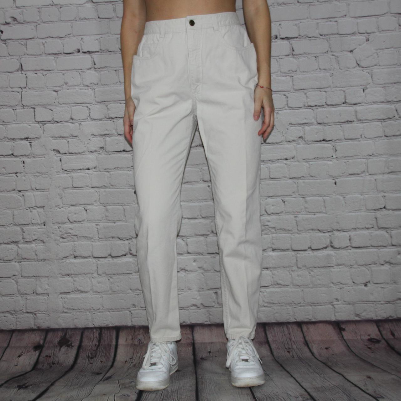 cream mom jeans 👼🏼 90s creamy beige mom jeans from... Depop