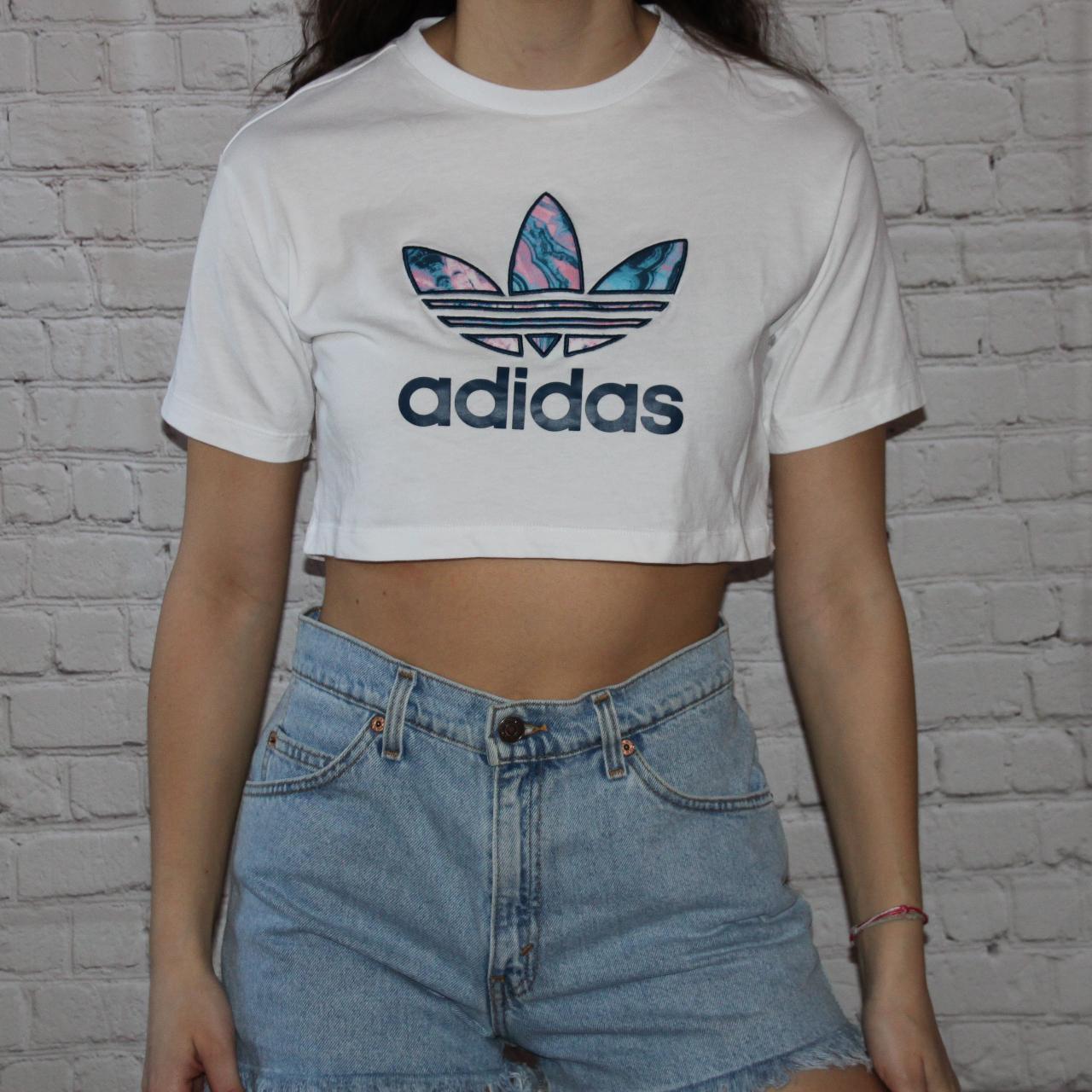 adidas crop graphic tee