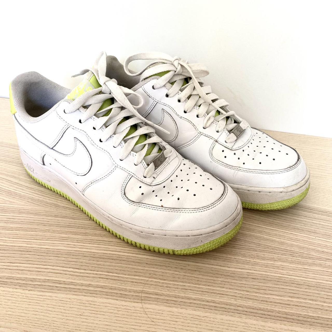 nike air force 1 white and lime green