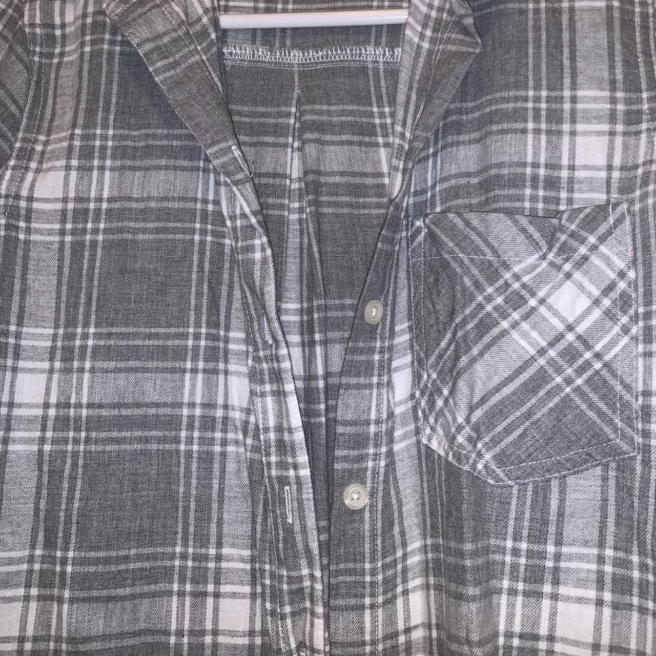 gray and white flannel from old navy •FREE US... Depop