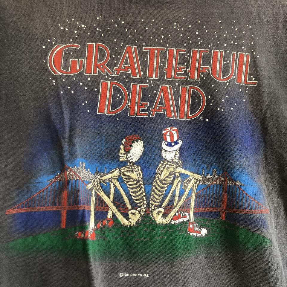 Vintage Grateful Dead 1981 Skeleton Golden Gate Bridge Concert T