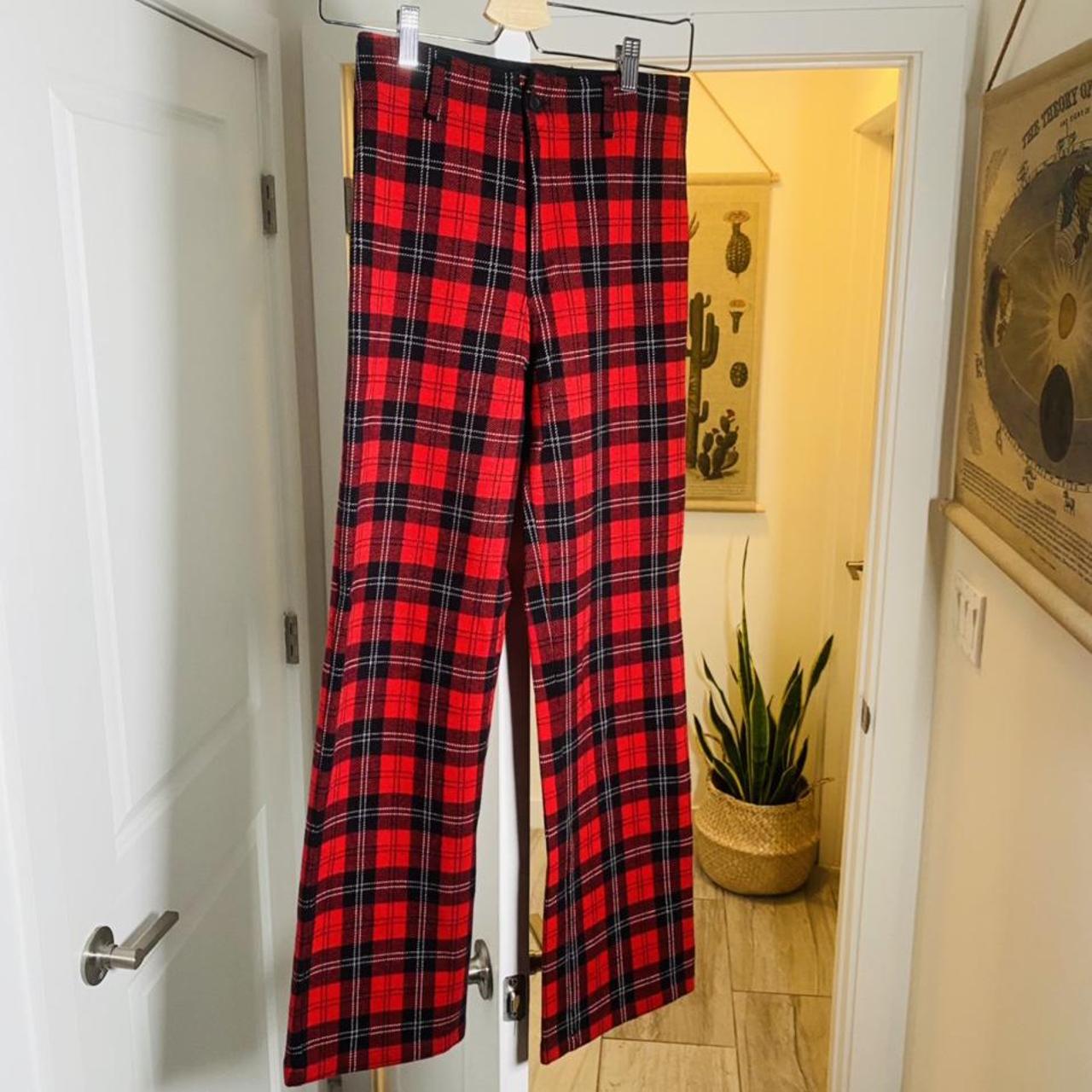 Brandy melville red plaid on sale pants