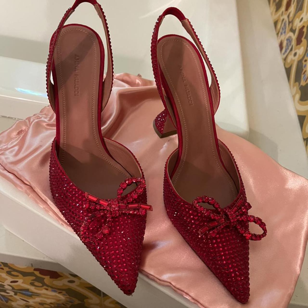 amina muaddi red heels