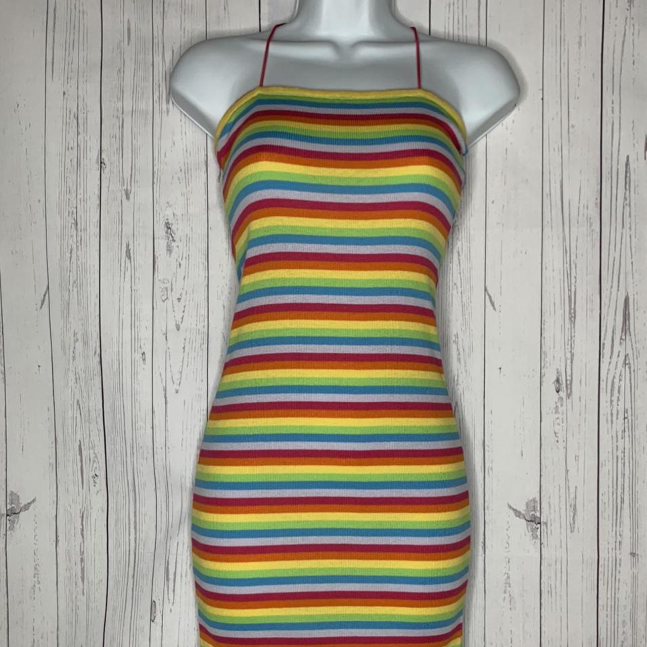 rainbow tube top dress