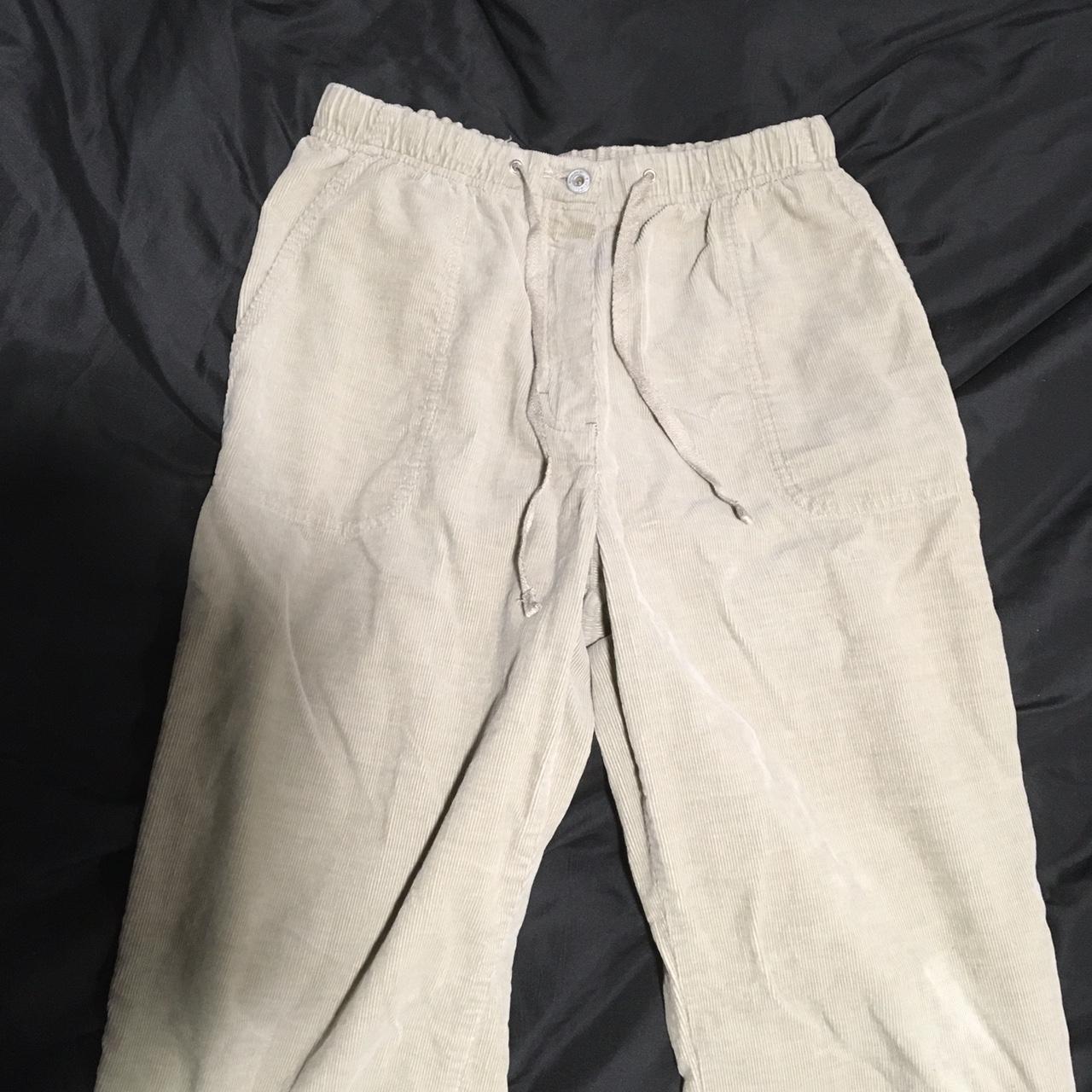 cream / beige corduroy trousers Tag size : Size 14... - Depop