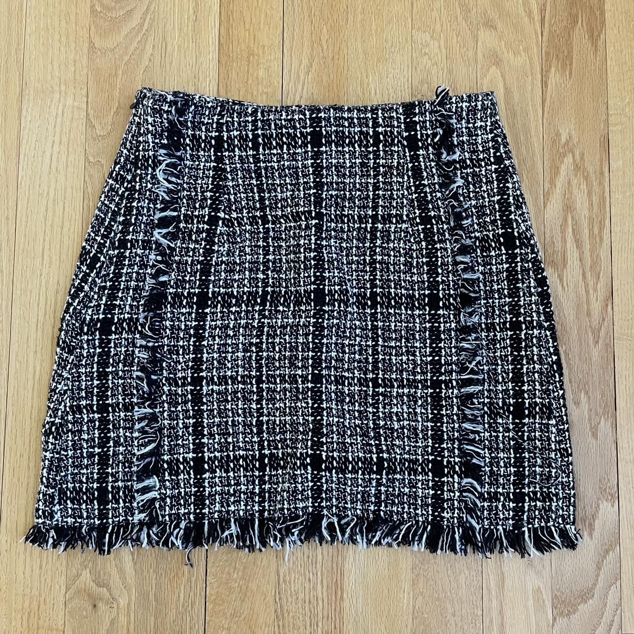 SHEIN Women's Black and White Skirt | Depop