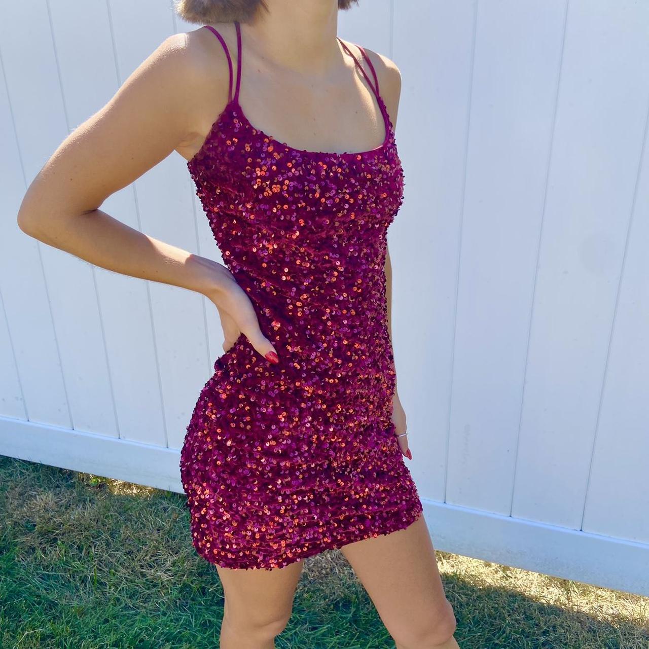 Sexy Bodycon Red Sequin Mini Dress This Lucy In The Depop 