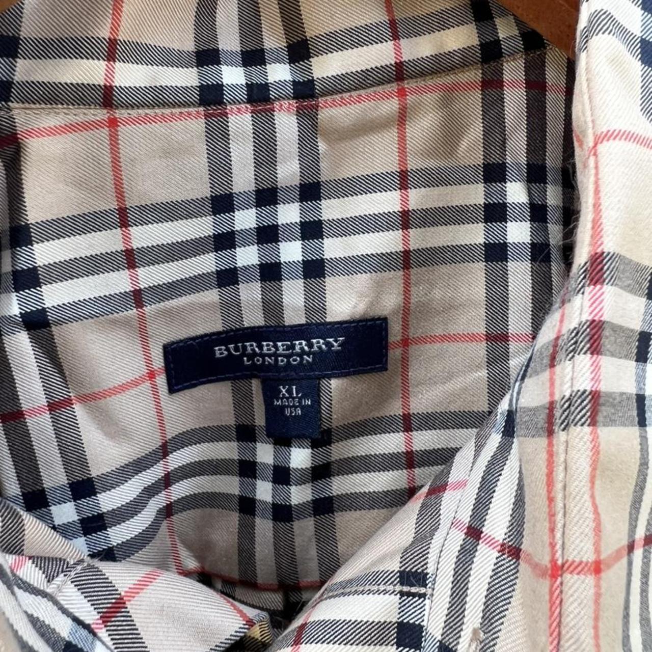 Vintage Burberry London Plaid Button Up Shirt Mens... - Depop