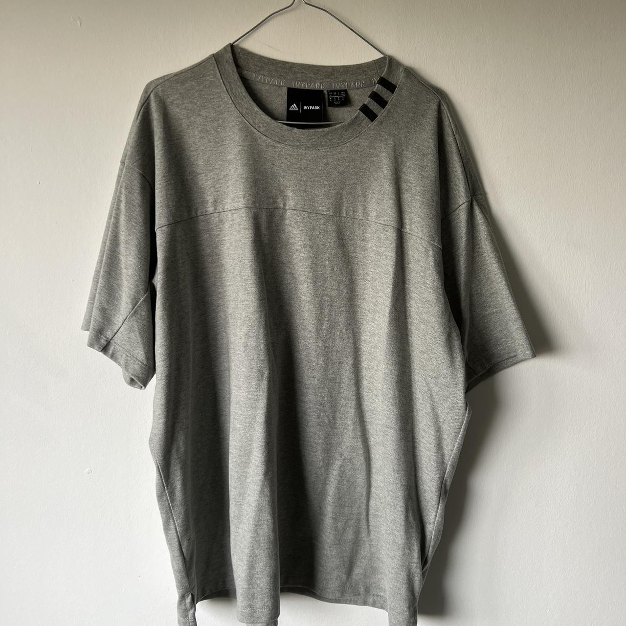 Grey oversized Ivy Park X Adidas Tshirt - Depop