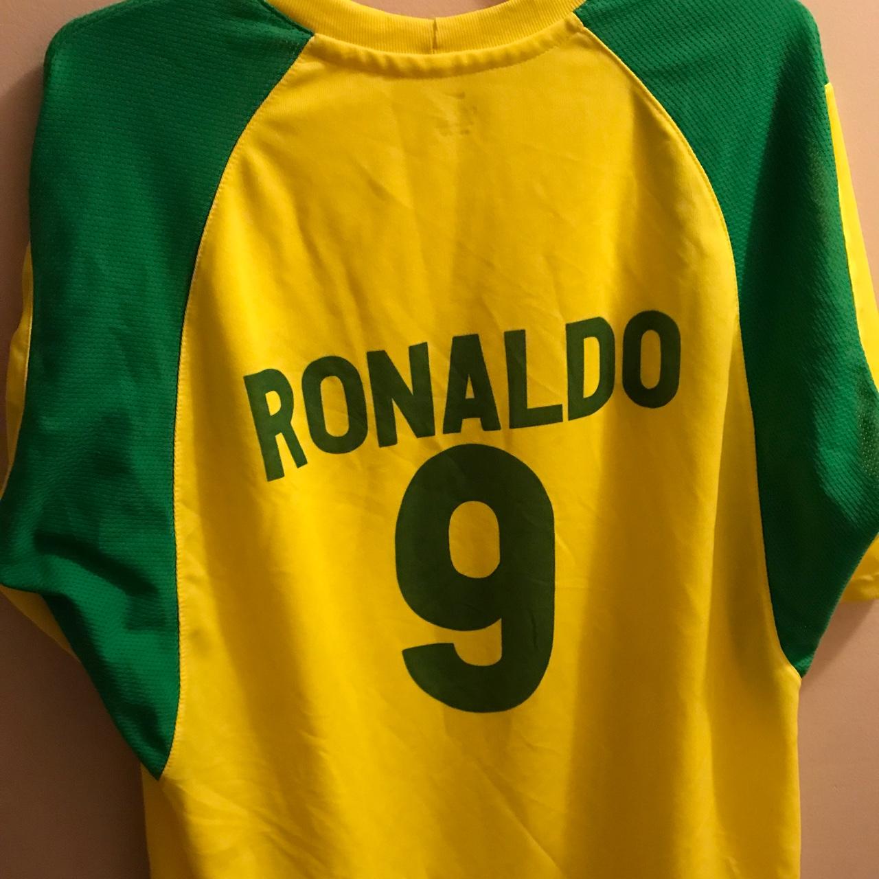 Vintage Nike Brazil Ronaldo #9 Soccer Jersey 2XL All - Depop