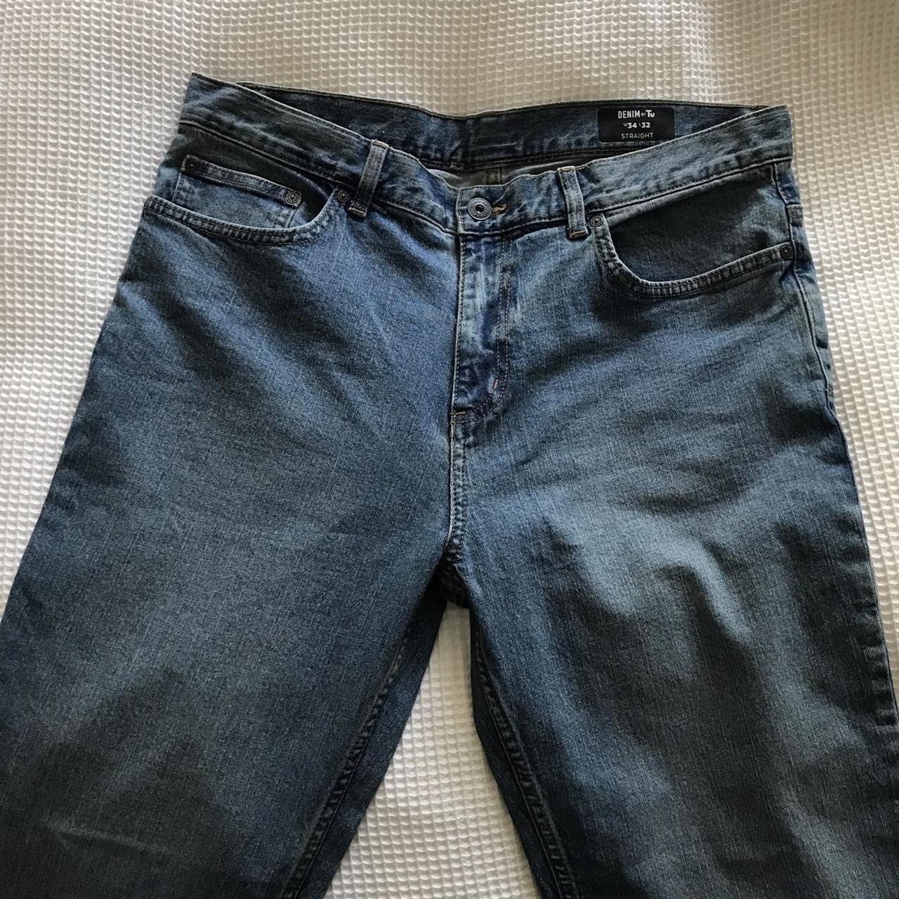 Blue denim jeans in brand new condition as never... - Depop