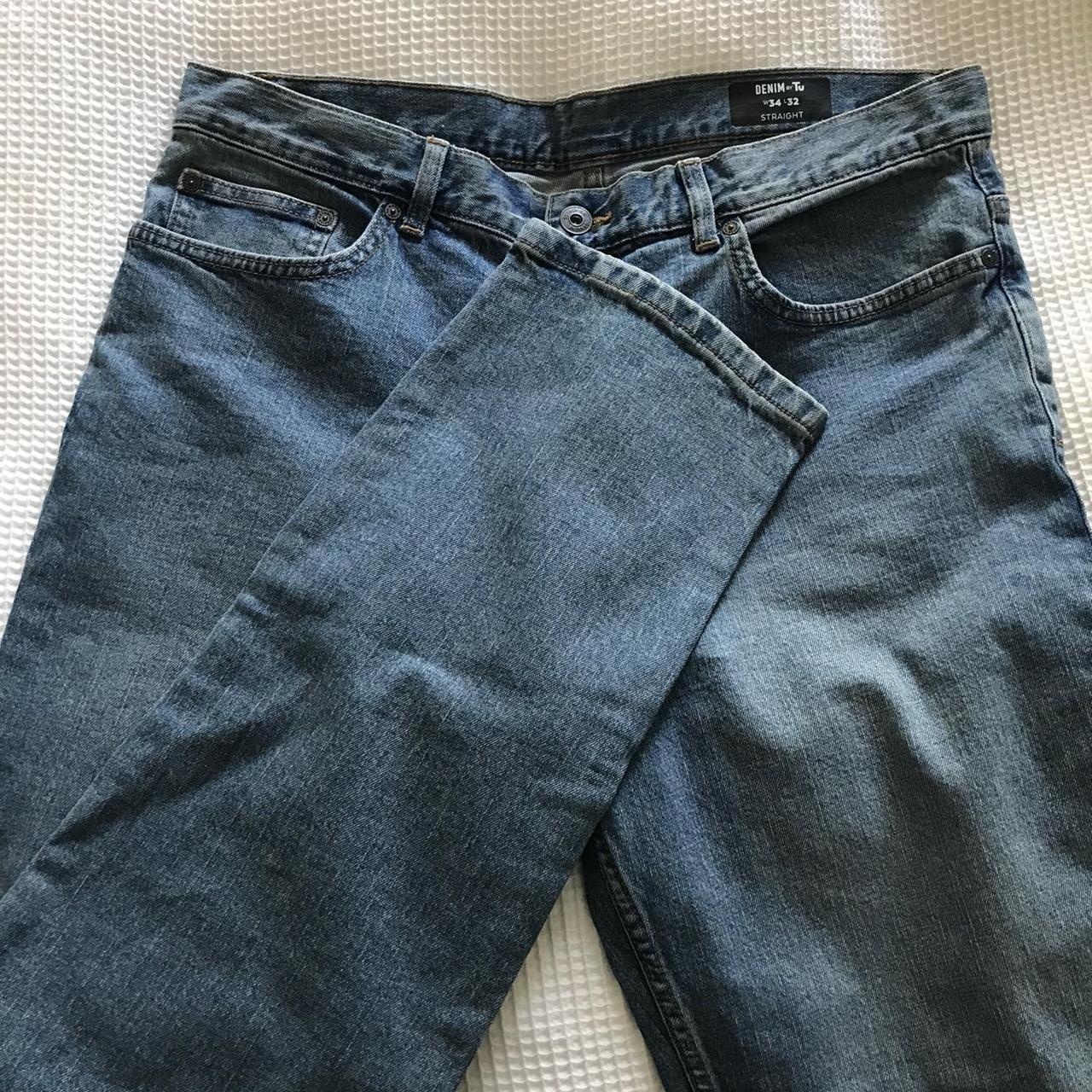 Blue denim jeans in brand new condition as never... - Depop