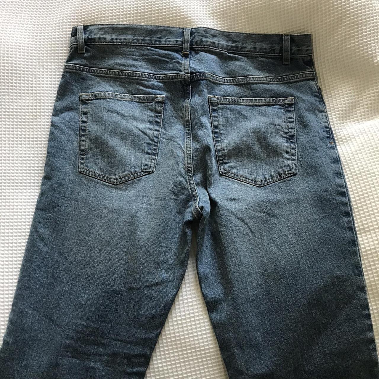 Blue denim jeans in brand new condition as never... - Depop