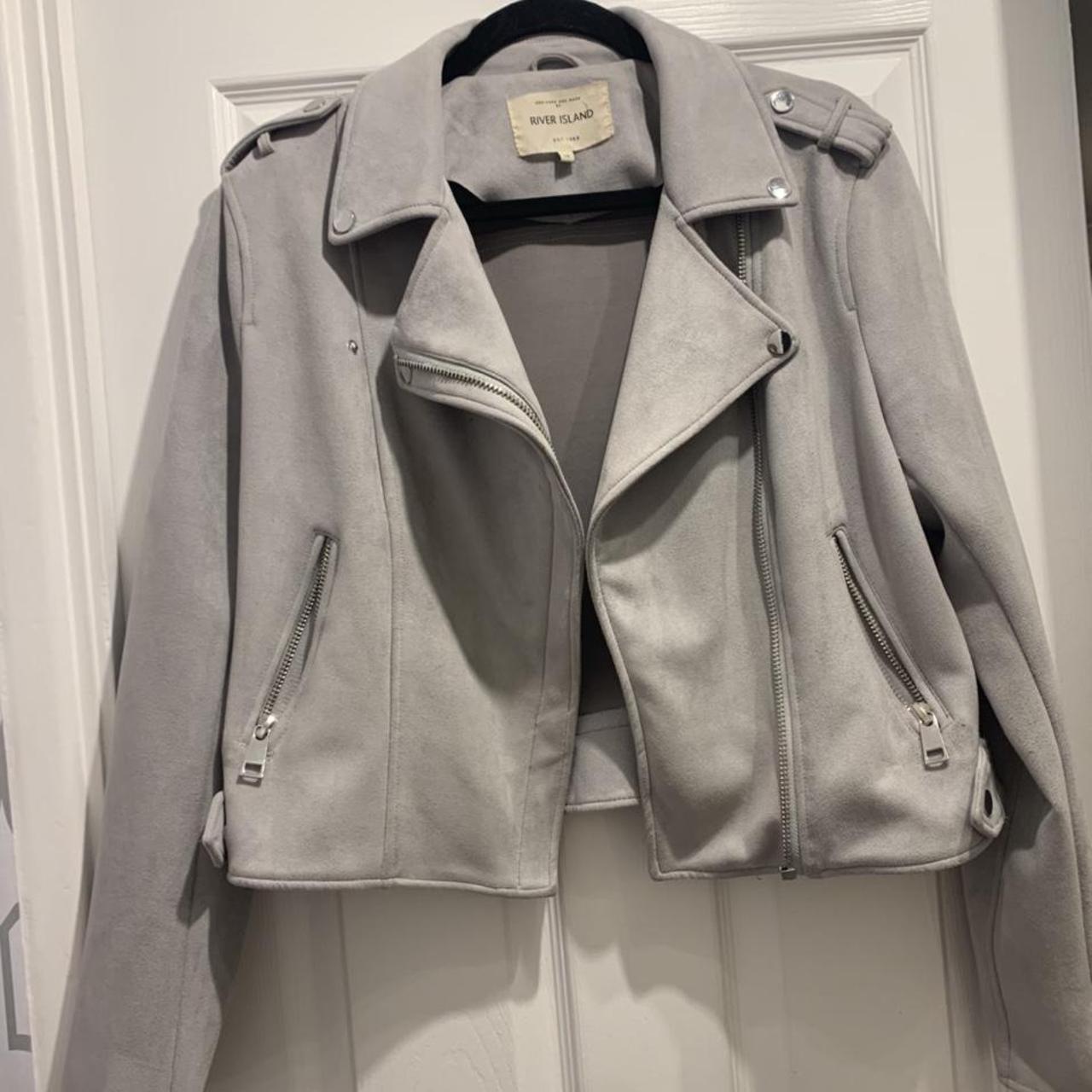 Grey suede jacket river hot sale island