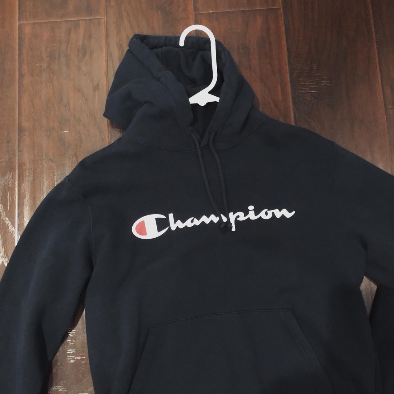 Champion navy hoodie in size women’s large! Bought... - Depop