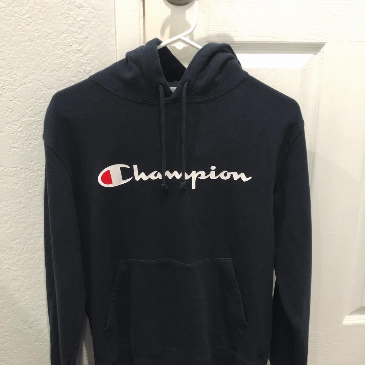 Champion navy hoodie in size women’s large! Bought... - Depop