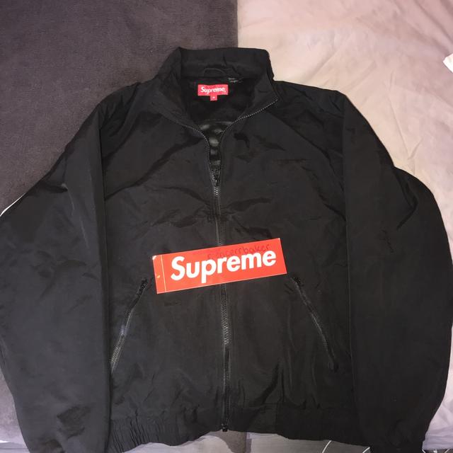 Fw17 Supreme arc track jacket Black and white coat... - Depop