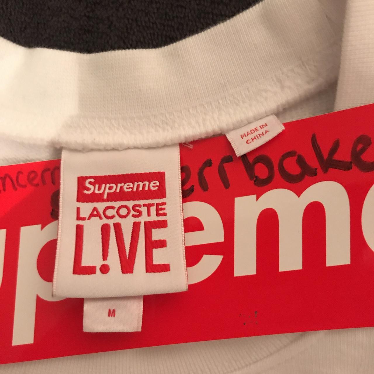 Supreme x Lacoste crewneck, White sweatshirt , Medium